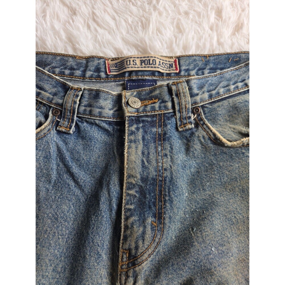 US Polo Assn Carpenter Jeans 31 X 32 Relaxed Wide Leg Distressed Vintage - Picture 4 of 16